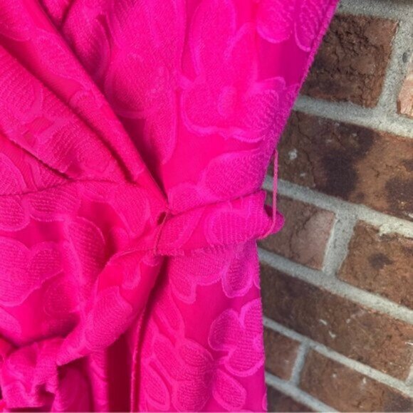 DKNY Sleeveless Double-V Faux Wrap Belted Evening Cocktail Dress S 6 fuchsia - Picture 11 of 16